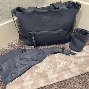 Dagne Dover. Diaper Bag. Large. Ash Blue. Accessories Included.